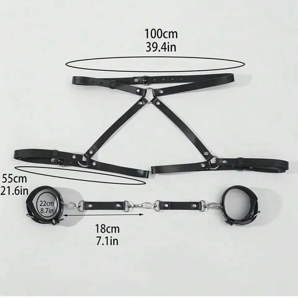 Erotic Toys Leather BDSM Set Handcuffs Play Couple Body Harness Cuffs Bondage Strap Erotic Adult Sex Toy