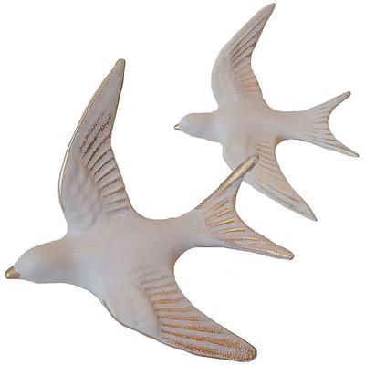 Wandbehang Vogel S L Set Dekoration, Design & Größen, 2-teilig (Weiß)