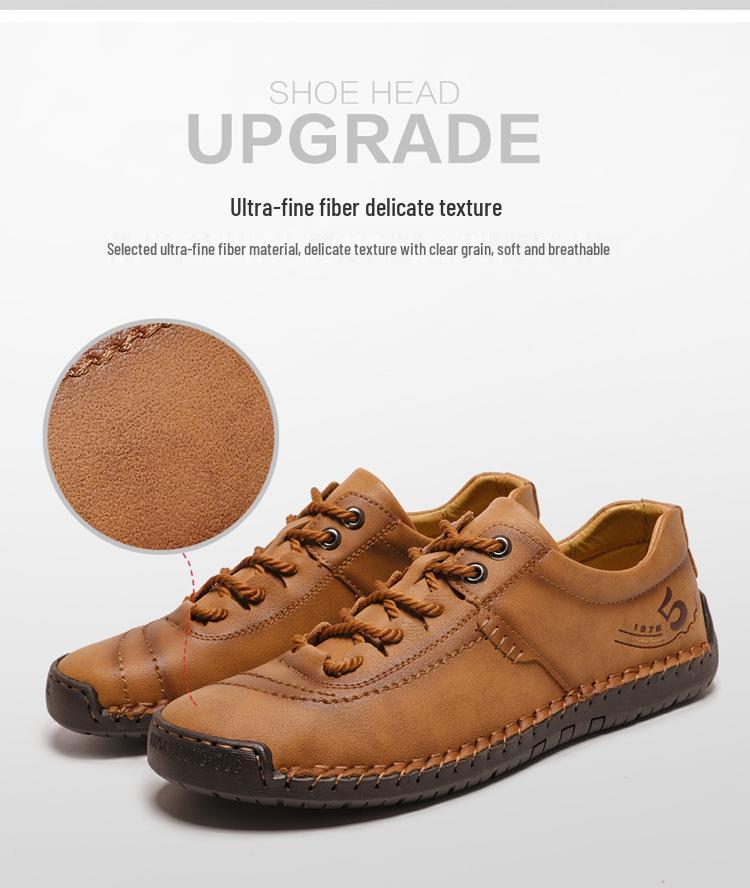 Cross-Border Plus Size Men's Breathable Leather Sports Casual Shoes