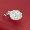 S925 Sterling Silver Fu Character Small Bowl Pendant for DIY Jewelry Making - Chinese Style Necklace and Bracelet Accessory