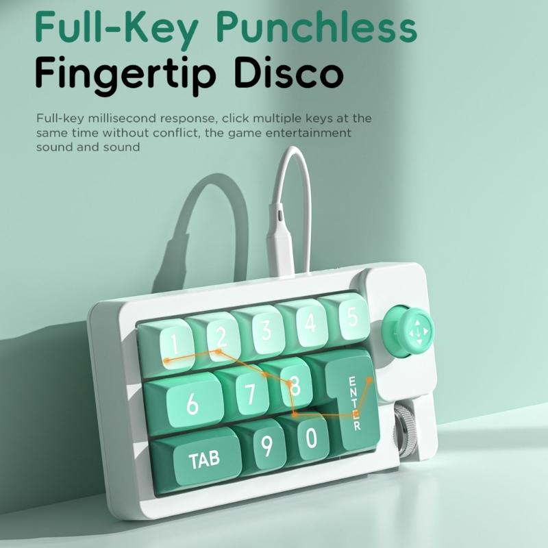 K810 Corded Mechanical Gamer Keyboard Hot-Swappable with Lighting Programmable Macros Joystick Small Keypad 12Keys