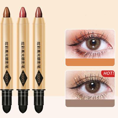 2 In 1 Pearly Eyeshadow Lipstick Stick Pencil Waterproof Glitter Matte Eyeshadow Makeup High Pigmented Eyelid Under Crease Eyeshadow Pen