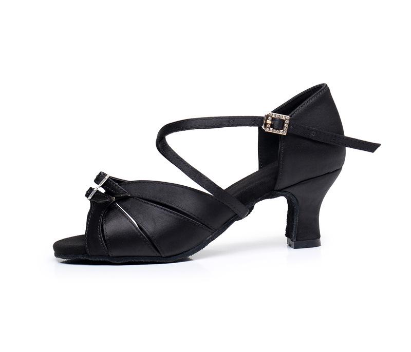 Women's Professional Latin Dance Shoes with Soft Sole and Mid/High Heel - New Style for Competitions and Exams