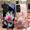 White Smoke Red Rose For Samsung Galaxy A15 5G 54 4G 51 50 24 35 90 71 12 51 53 52S 80 22 34 Black Tempered Glass Phone Case
