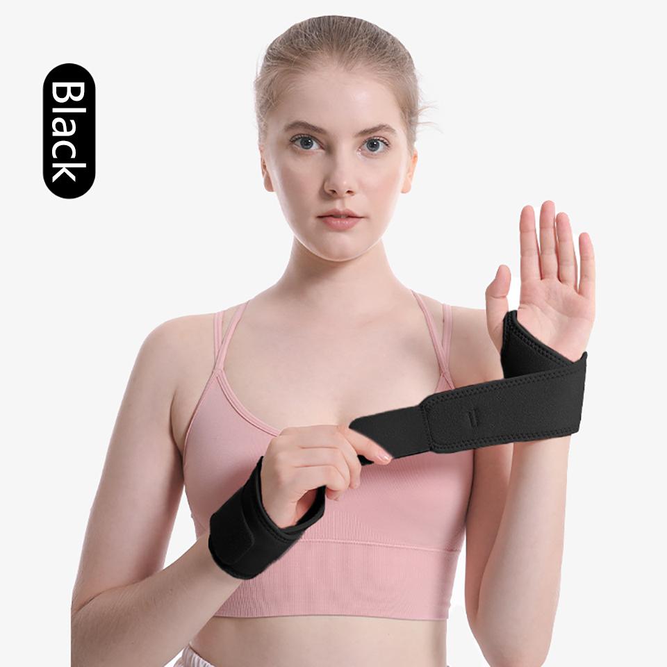 

1Pcs Pressure Wrist Guard Sports Sprain Support Stable Lightweight Breathable Sweat Absorbing Unisex Men Women Right чёрный