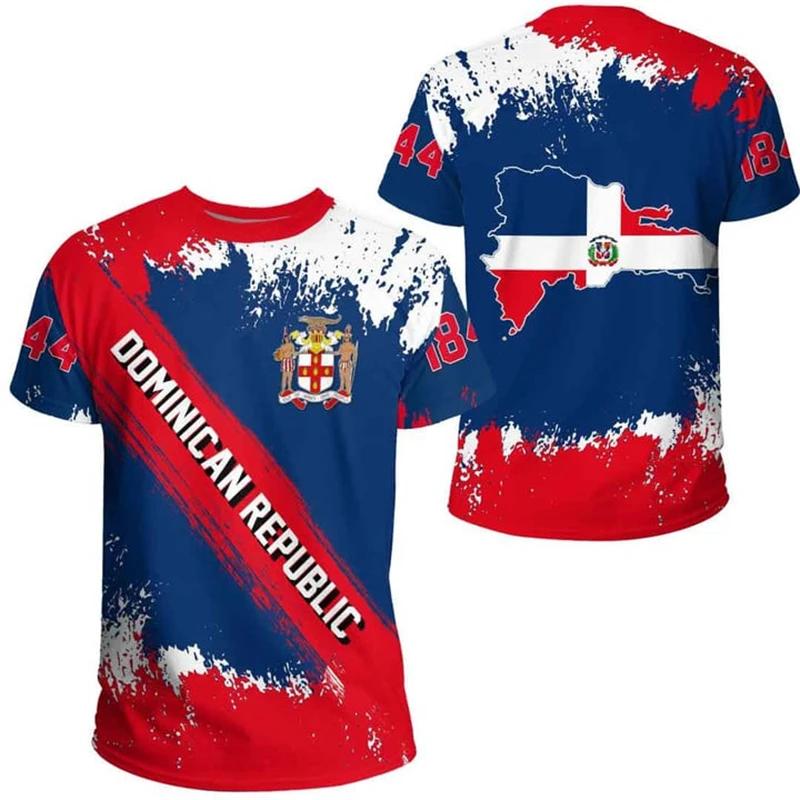 Dominican Republic Flag 3D Print T-Shirt Men's Quick Dry Sports Jersey Baseball Football Soccer Fan Shirt Summer Outdoor Top