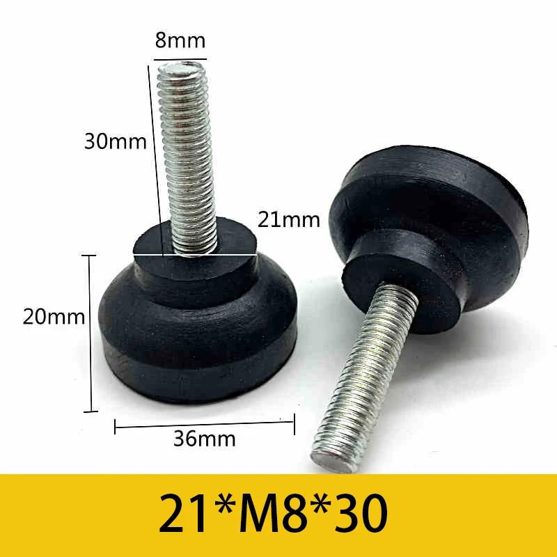 10Pcs Rubber Adjustable Feet Pad With Screw M6 M8 M10 Table Chair Balck Leveling Foot Pad Furniture Leg Anti-shock Protection