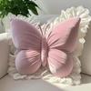 Butterfly-shaped Throw Pillow with Soft Velvet Lace Trim, Perfect for Home Decor, Sofa, Bed, or Living Room.