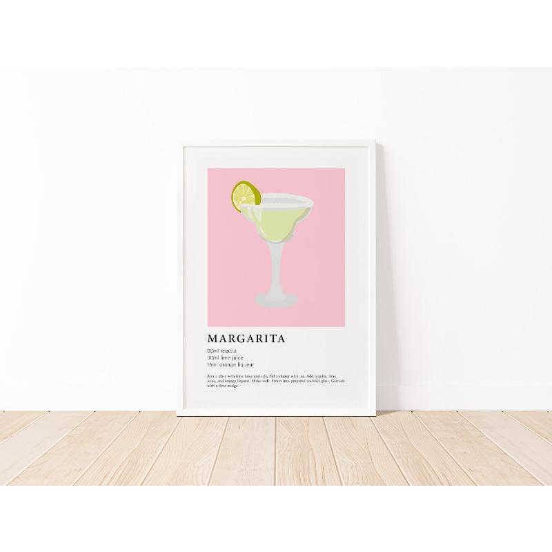 Modern Colorful Minimalist Alcohol Canvas Poster Cocktail Wall Art Aesthetic Drinks Print Kitchen Bar Living Room Decor