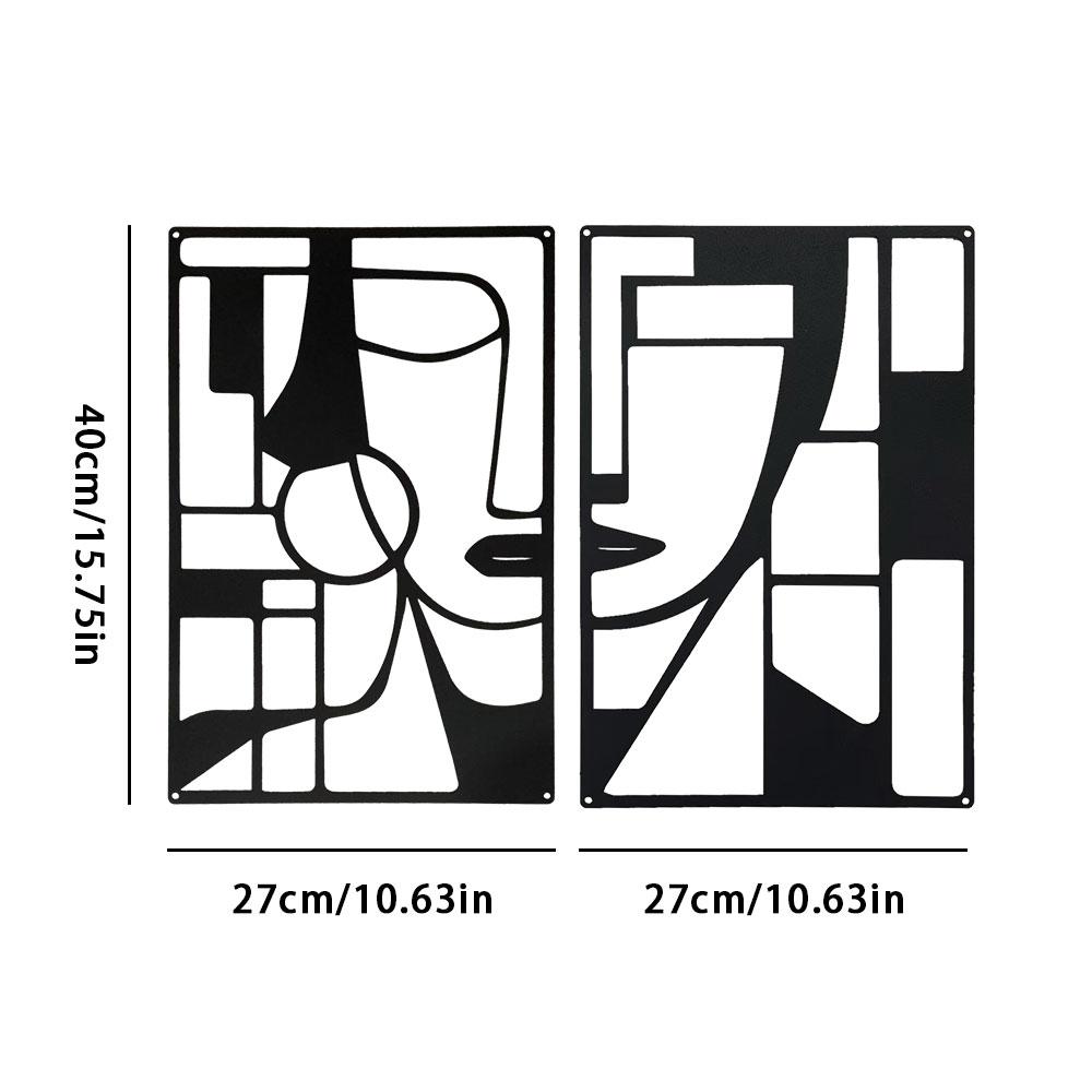 Abstract Metal Wall Art - Easy to Install Hanging Geometric, Lines, Shapes, Artistic, Bedroom, Blacksmith, Handcrafted