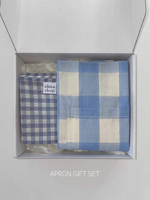 idee a shop Apron gift set set D (navy + gray)