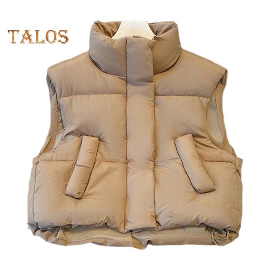 Winter Women Coat Stand Collar Zipper Closure Long Sleeves Pure Color Windproof Heat Retention Padded Down Coat Men Slim Fit Outdoor Jacket