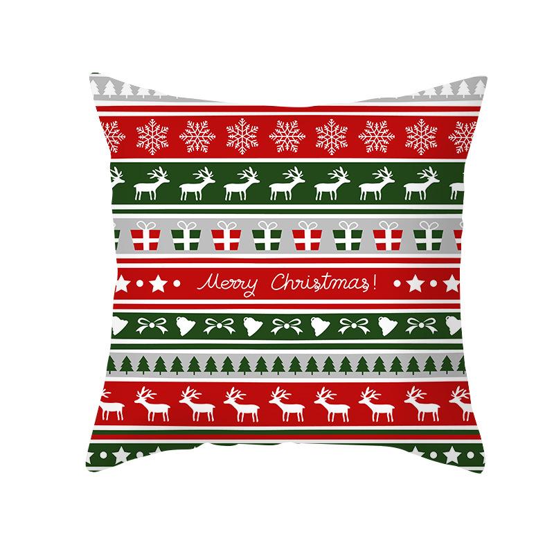 Christmas Nordic Cartoons Digital Printing Short Plush Pillow Covers For Car Sofa Office Cushion Cover Home Goods 60X60Cm