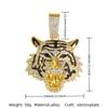 Cuban Alloy Full Diamond Tiger Head Pendant Hip Hop Street Style Jewelry