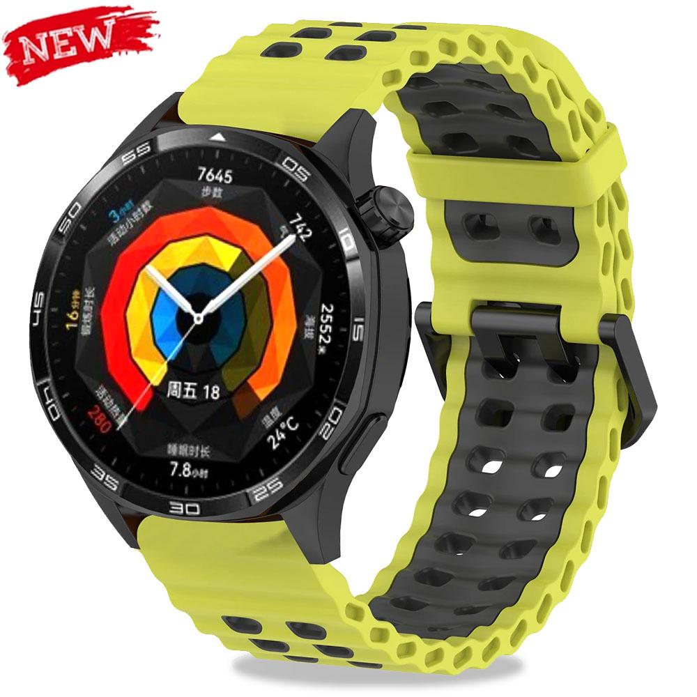 22mm Ocean Silicone Strap for Huawei Watch GT5 5Pro GT4 46mm Replacement Bracelet for Samsung Galaxy Watch 3 45mm Gear S3