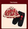 Girls' Winter 2025 New Year's Outfit with Fur Trim - Festive Baby Girl Clothing Set