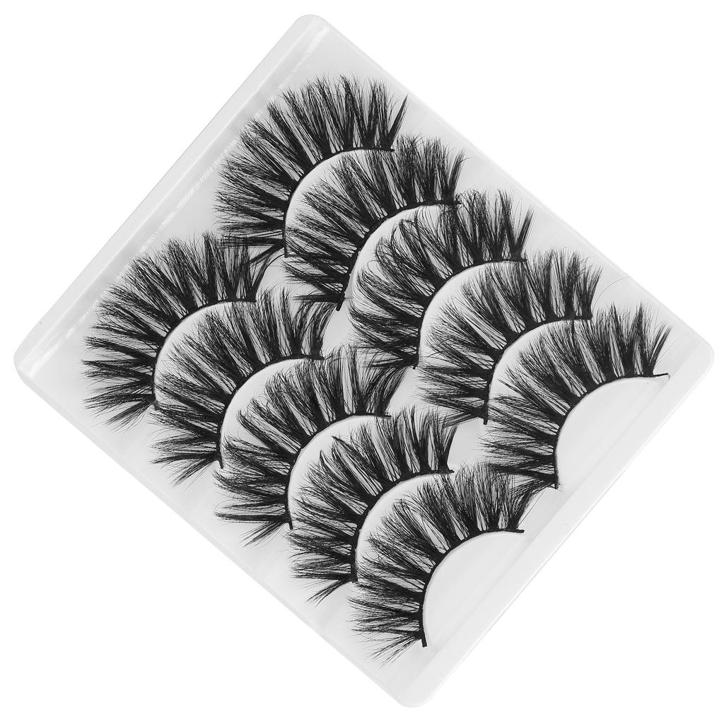5 Pairs 6D False Eyelashes Handmade Long Extension Eyelashes Pack Reusable Fiber LashesGL703