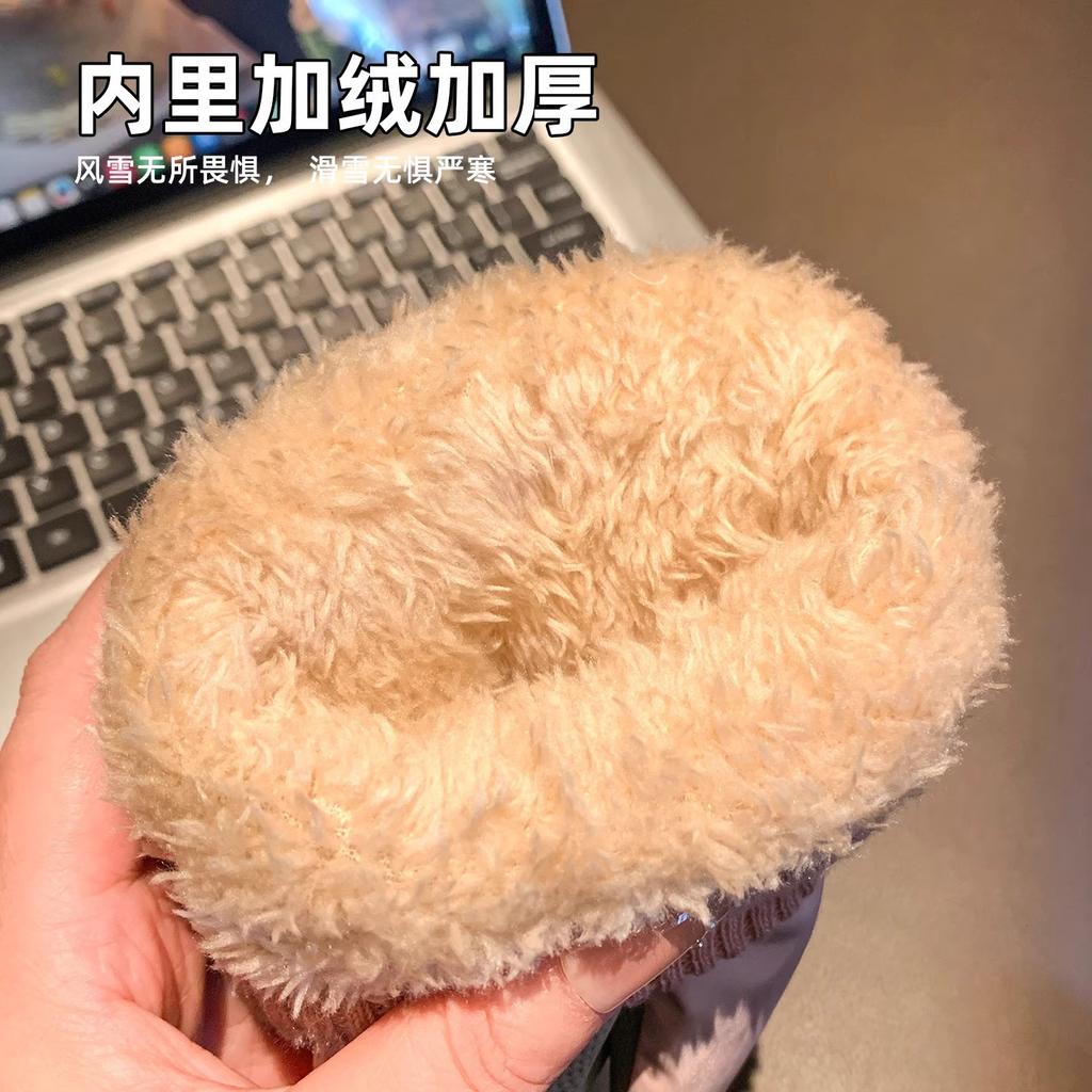 Cute Bear Ski Gloves Female Korean Warm Fleece Thickened Outdoor Cold Wind Gloves