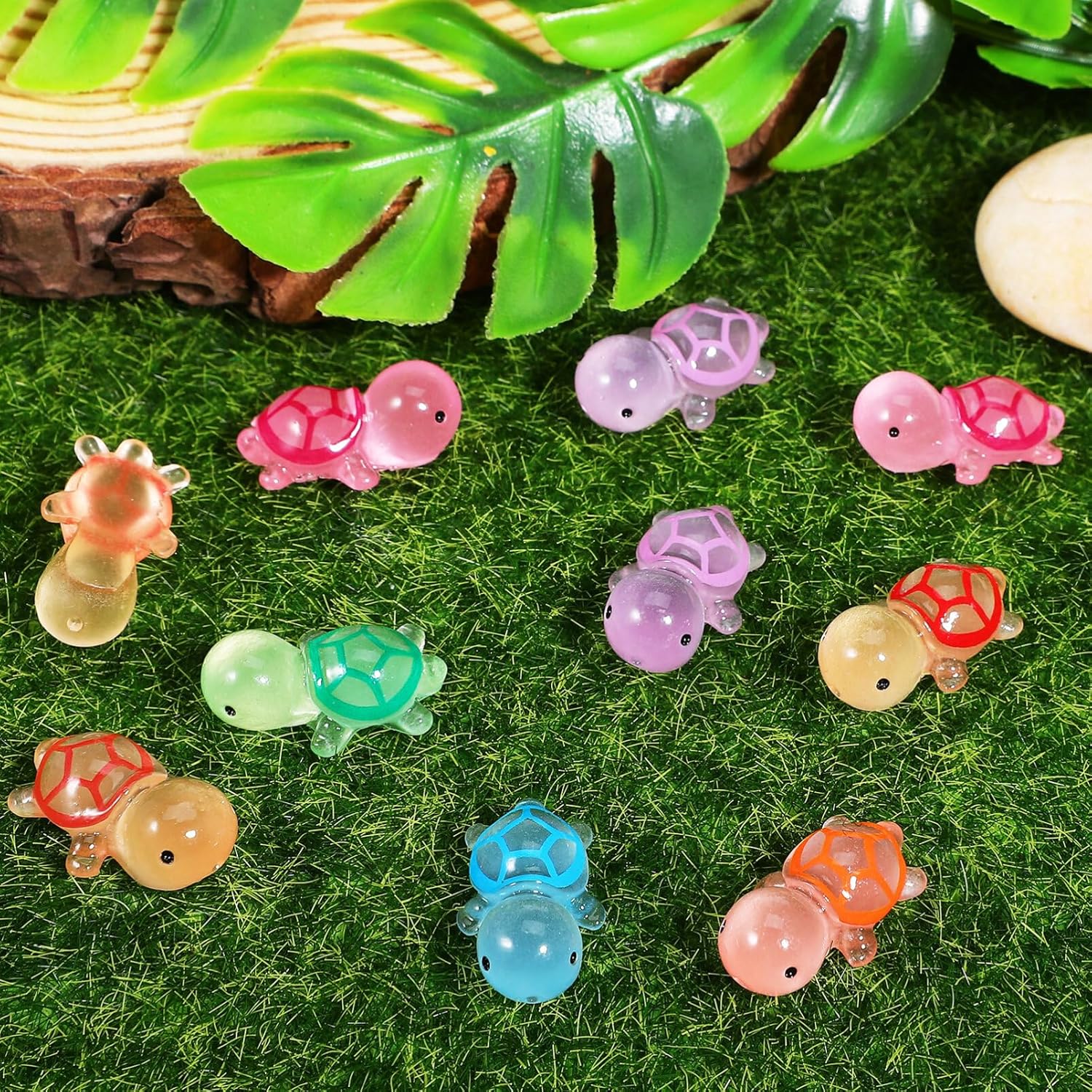 

10/20pcs Luminous Mini Turtles Glow in The Dark Cute Tiny Ocean Animal Theme Decor ideal for DO-IT-YOURSELF Fairy Garden W12088WW-