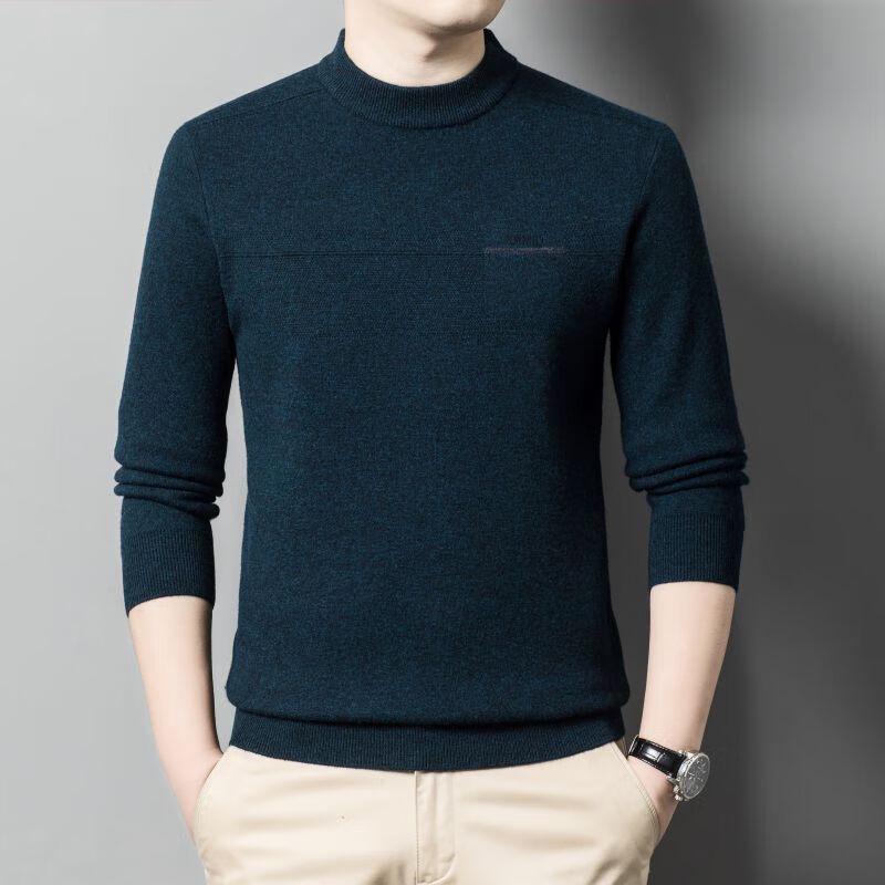 

Men s 100% Lambswool Warm Round Neck Pullover Sweater 190