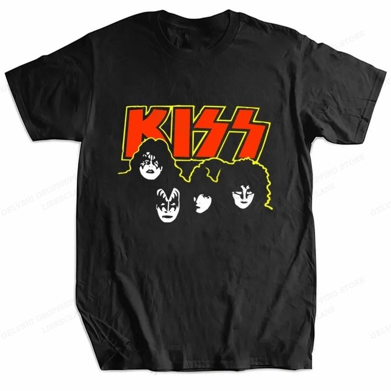 Rapper Kiss Band T Shirt Unisex Unisex Fashion T-shirts Cotton Tshirt Boy Tops Tees Unisex's Clothing Music T-shirts Kiss Album Clothes