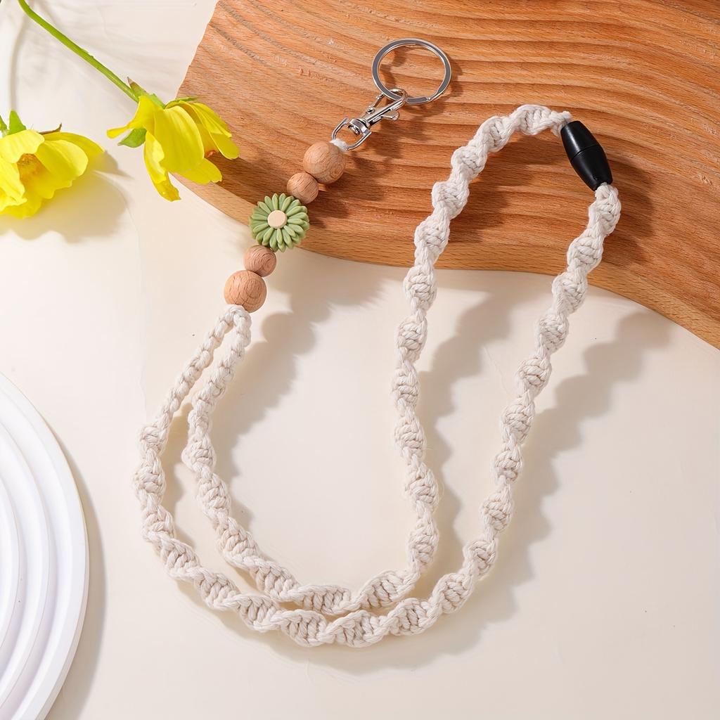 [Handmade] Bohemian Rope Handmade Keychain Necklace Lanyard | 1pc | Rope | Safety Snap | Phone Strap, Work Badge Lanyard | | Bohemian