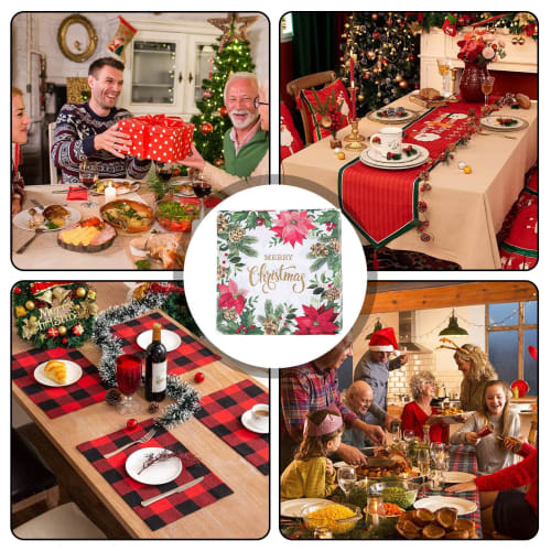 20 Christmas Guest Napkins, Decoupage Paper Napkins with Floral Designs, Cute Designs, Stylish Paper Napkins, Tissue Paper, Perfect for Tea Parties, R