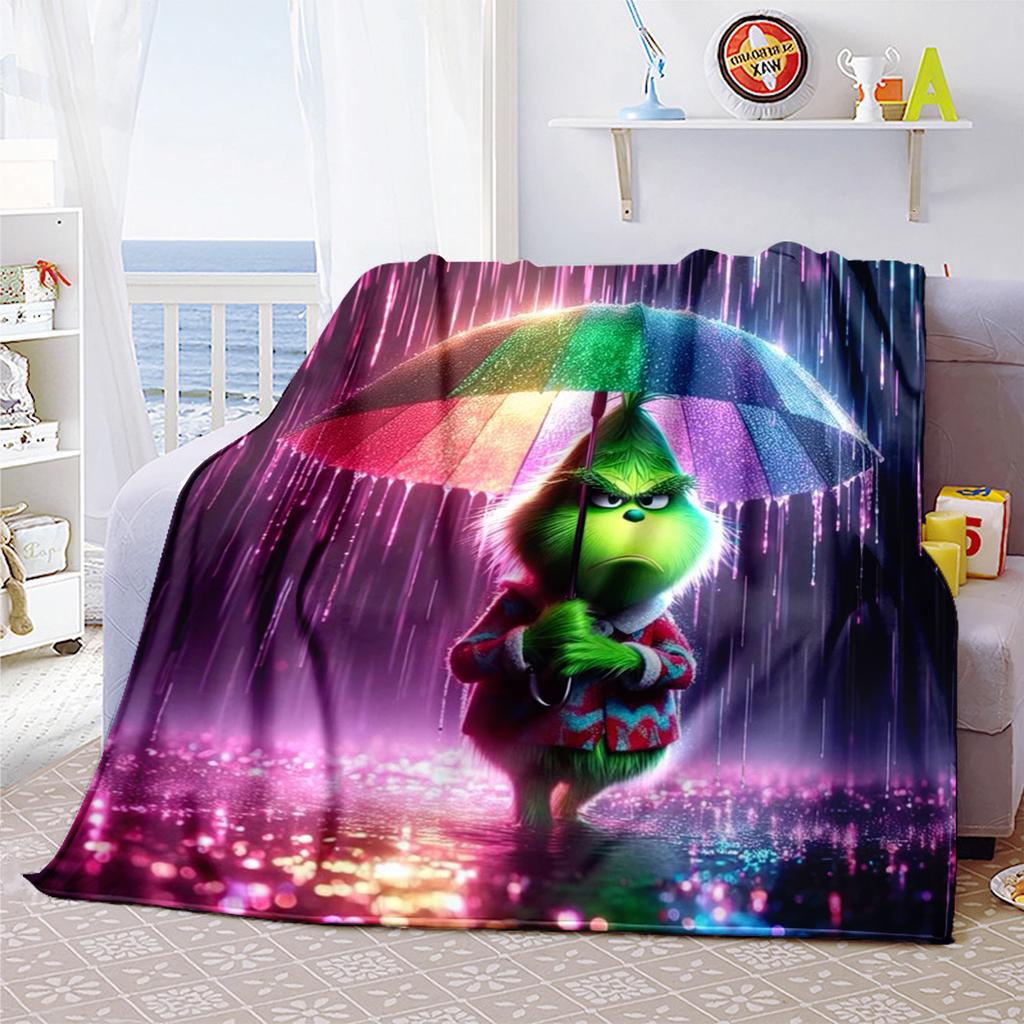 Christmas Gift Comedy Movie How the Grinch Stole Christmas blanket home warming, four season bed decoration sofa cover flannel throwing blanket K20