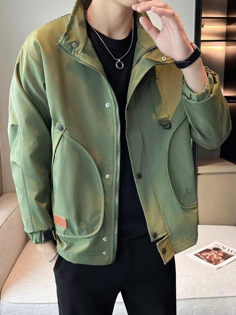 2025 Men's Trendy Hipster Jacket: Spring/Autumn High Street Style, Hong Kong & Japanese Harajuku Influence, Loose Fit, Korean Version.