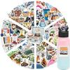 10/30/50/100pcs Vintage Travel Cartoon Stickers Watercolor Aesthetic Decals DIY Guitar Luggage Scrapbook Outdoor Scenery Sticker