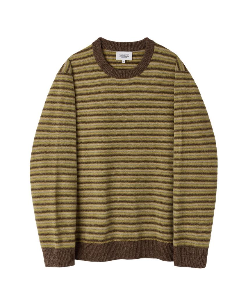 BROMPTON LONDON Chenille Stripe Sweater - Brown (P264Mkt131)