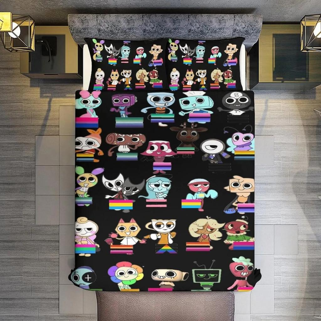 Hra D-Dandy's World Povlečení 3D Tištěná Sada Povlaku na Přikrývku s Povlaky na Polštáře Chlapec Dospívající Děti Narozeninový Dárek Měkké Roztomilé Ložní Prádlo