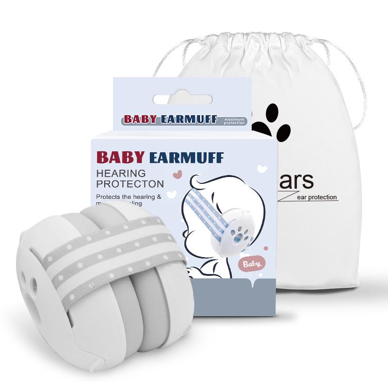 

Adjustable Baby & Kids Noise Cancelling Earmuffs for Sleep серый/белый