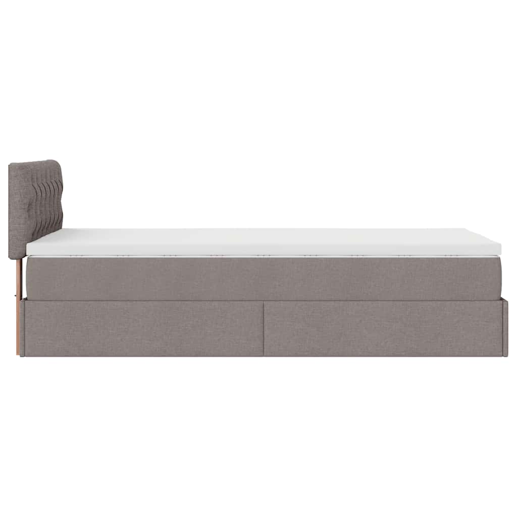 Ottoman Bed with Mattress Taupe 80x200 Cm Fabric
