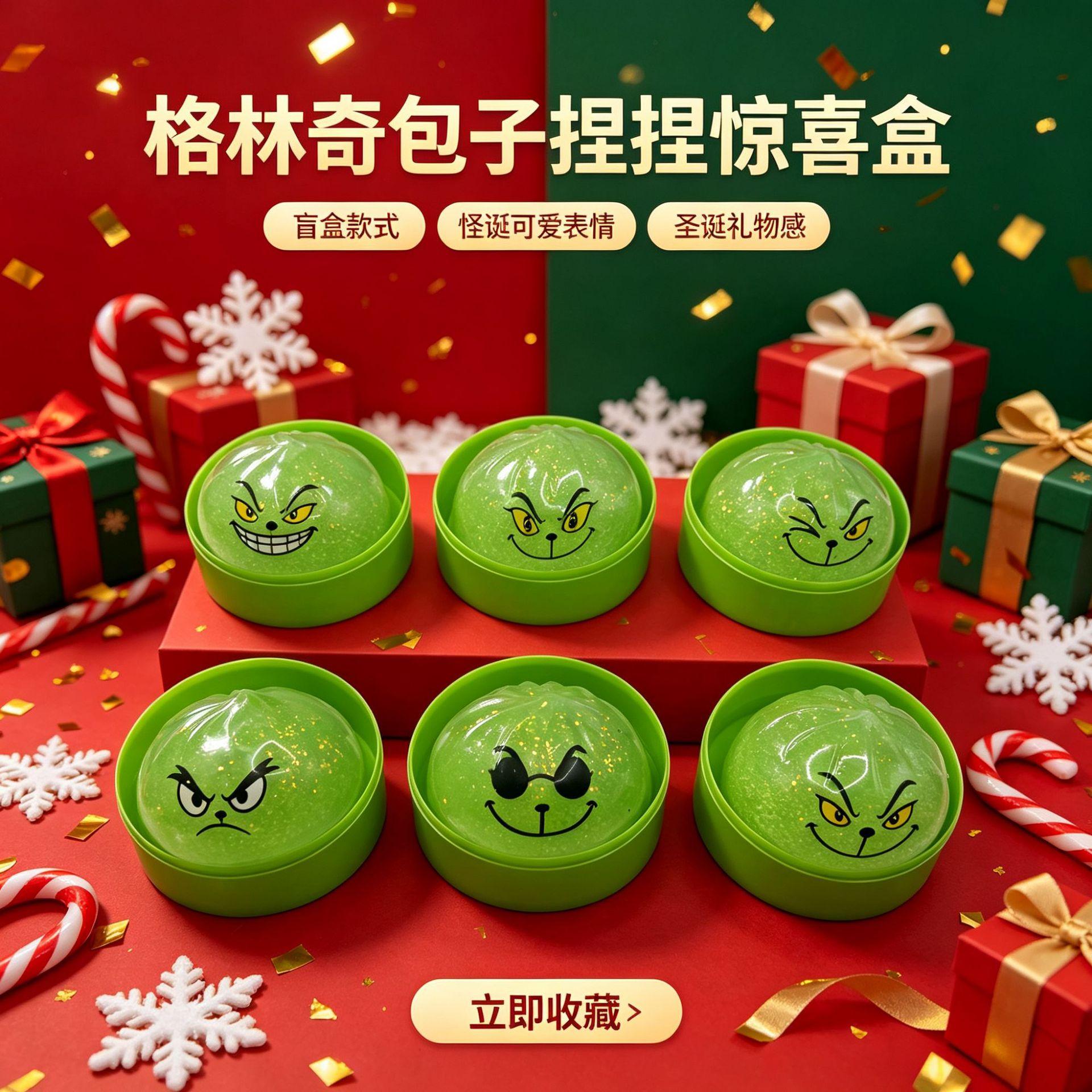 Grinch Bun Bun Squishy Toy for