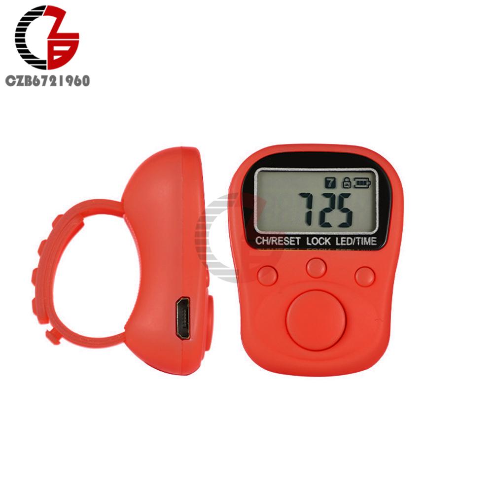 

Mini Finger Counter Digital Display Tally Counter 7 Channel illuminated Time Luminous Counter Lockable Rechargeable Counter красный