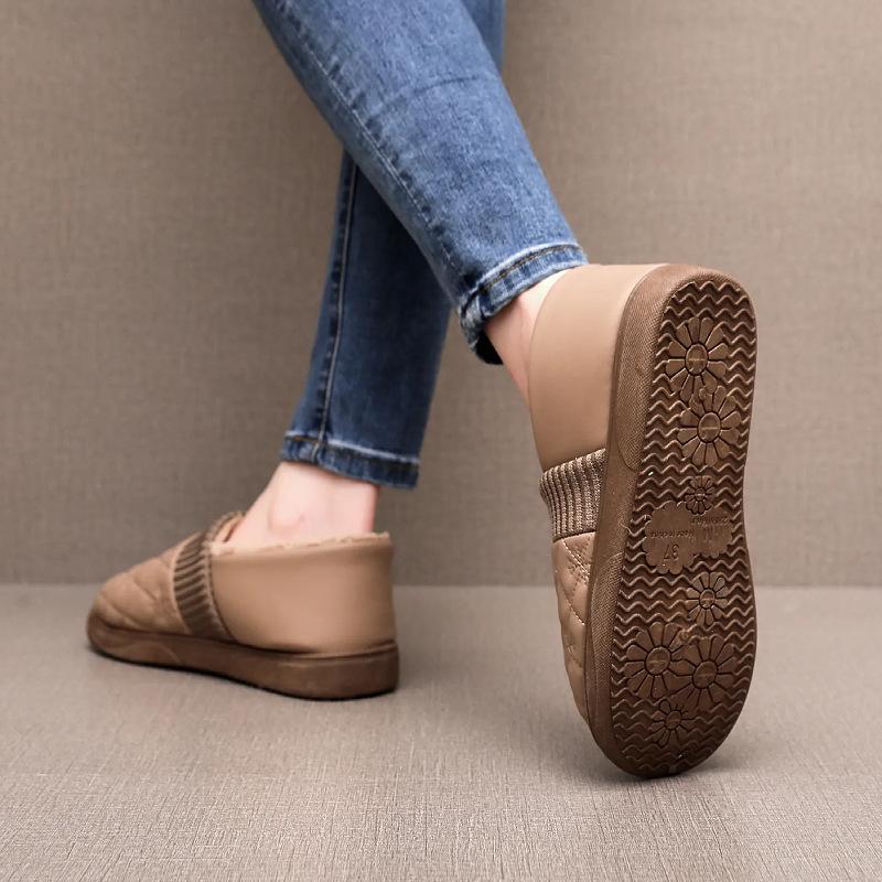 Support customized cotton shoes, piled and thickened casual snow-proof middle-aged mother non-slip women's shoes