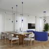 Lampka Biurkowa Nowoczesna Ultramaryna Ryflowany Korpus Szklana Biała Kula Włącznik Do Przedpokoju Salonu 1Xg9 8W Halo Sollux Lighting