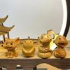 Wooden the Twelve Chinese Zodiac Signs Animal Sculptures Figurines  Cute Home Room Office Decorative Small Model Suit