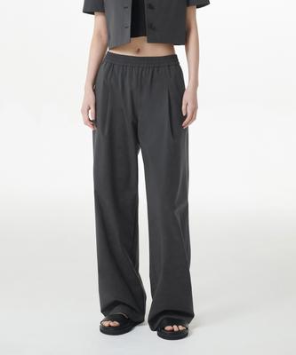MUSINSA STANDARD WOMAN [Cooltandard] Women'S One-Tuck Wide Banding Slacks [Gray]