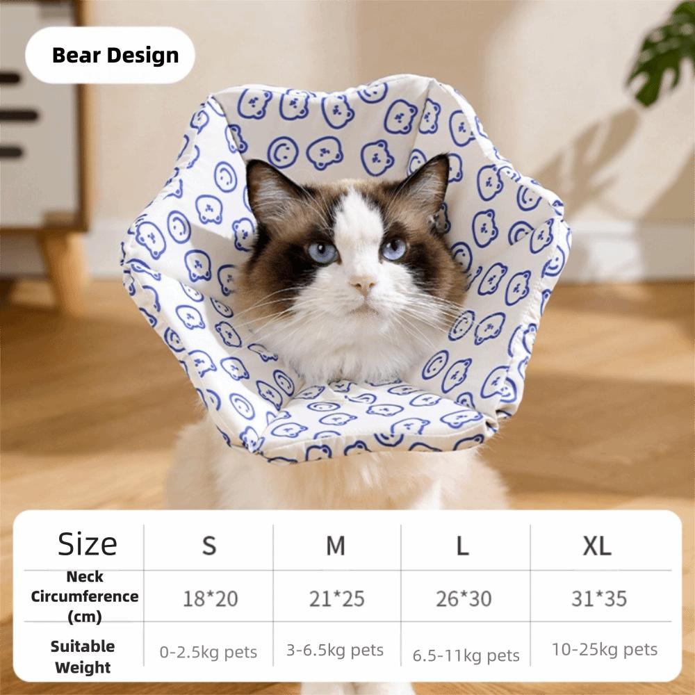 

Adjustable Anti-Bite Collar Comfortable Beauty Headgear New Cleaning Collar Post-Surgery S-Little Bear