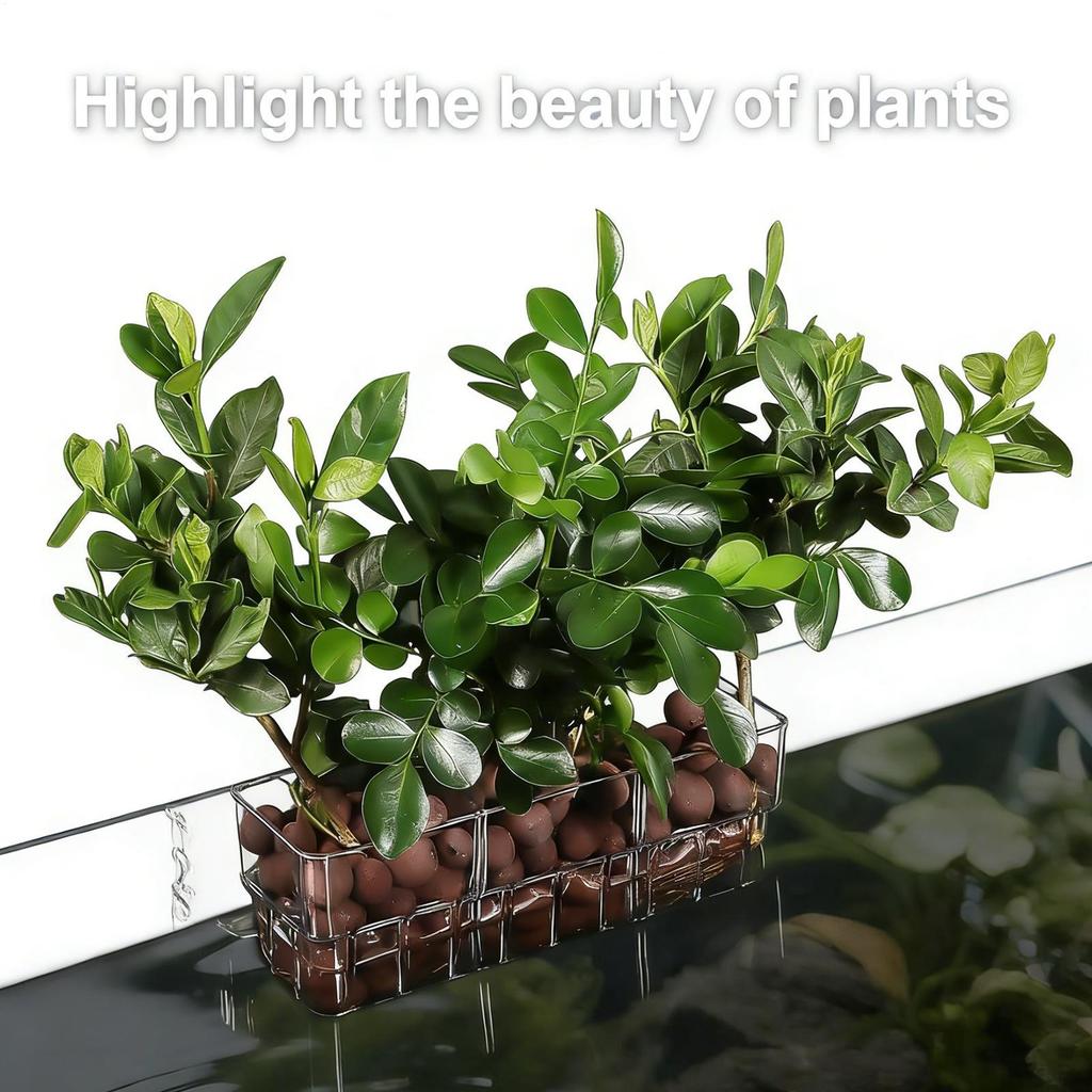 Aquarium Transparent Hydroponic Basket Wall-Mounted Emergent Plant Stand Household Cup for Aquatic Landscaping Decoration