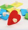 Dřevěná Montessori geometrická vkládačka s kolíčky, Senzorická hračka pro rané vzdělávání batolat, Hračky na třídění tvarů a barev pro miminka