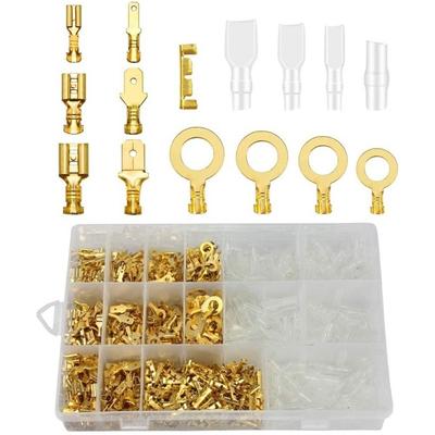 1000/1050 Pcs Electrical Wire Connectors Electrical Crimp Terminals Insulating Sleeve Wire Wrap Connector Spade Crimp Terminals