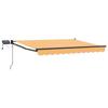 Manual Articulated Arm Awning with LEDs Sand Brown