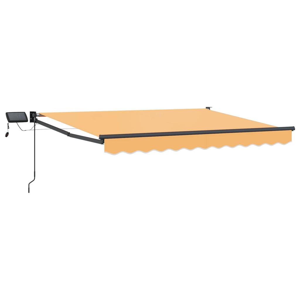 Manual Articulated Arm Awning with LEDs Sand Brown