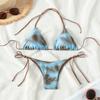 TS JYL-BK030 Print Halter Bikini Top, Tie Back Sexy Swim Top For Beach And Spa Wear