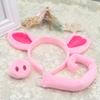 New! 3pcs/set Animal Costume Set Children Super Soft Pig Headband Nose Tail Three-piece Set For Party