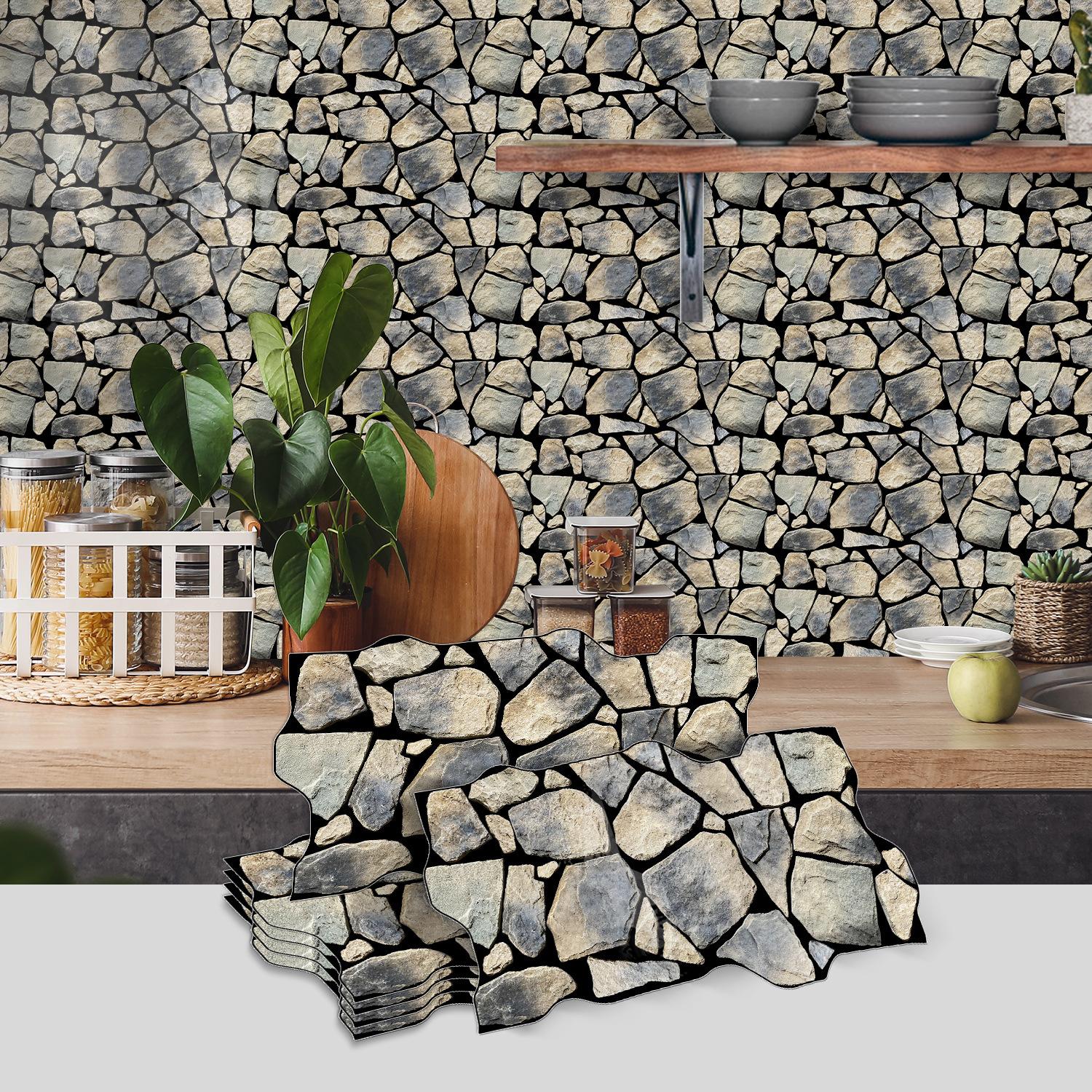 

Special-Shaped Retro Brick Pattern Self-Adhesive Tile Sticker, Kitchen Bedroom Waterproof And Anti-Fouling Wall Sticker, Home Remodeling Wallpaper 30CM*15CM*6PCS