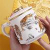 Dragon Rising White Porcelain Filter Tea Cup